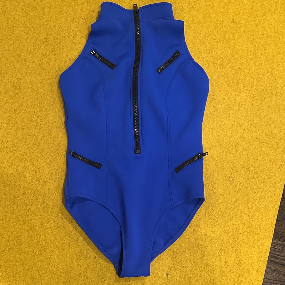 Magicsuit Blue Zip-Front One Piece Swimsuit